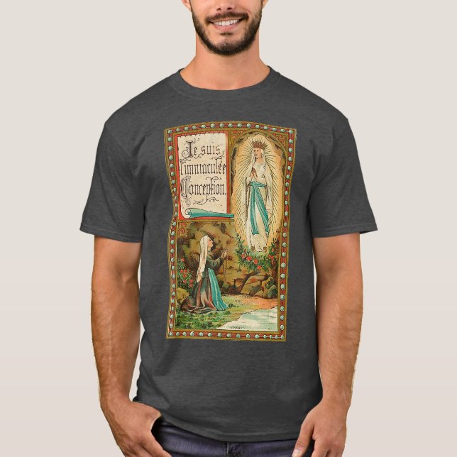 Immaculate Conception Our Lady Lourdes Catholic T-Shirt (Front)