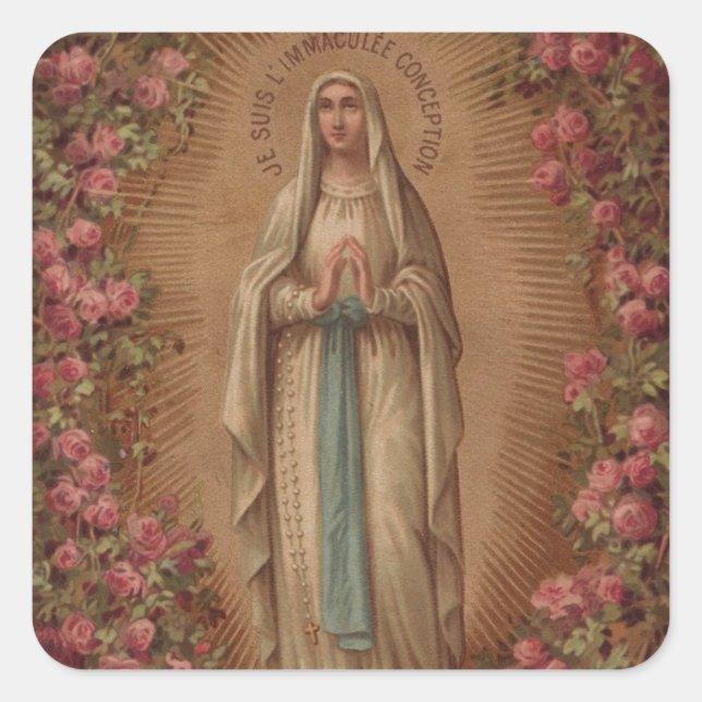 Immaculate Conception Square Sticker (Front)