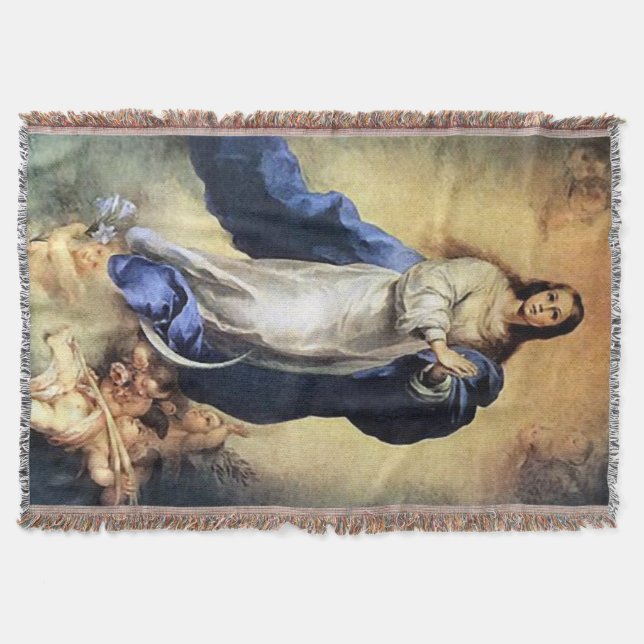 Immaculate Conception Virgin Mary 01 Throw Blanket (Front)