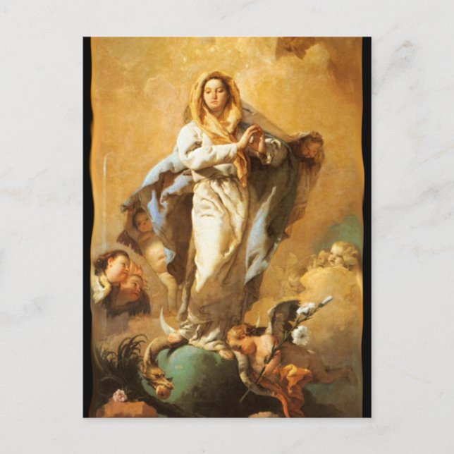 Immaculate Conception with Cherubs - Tiepolo Postcard (Front)