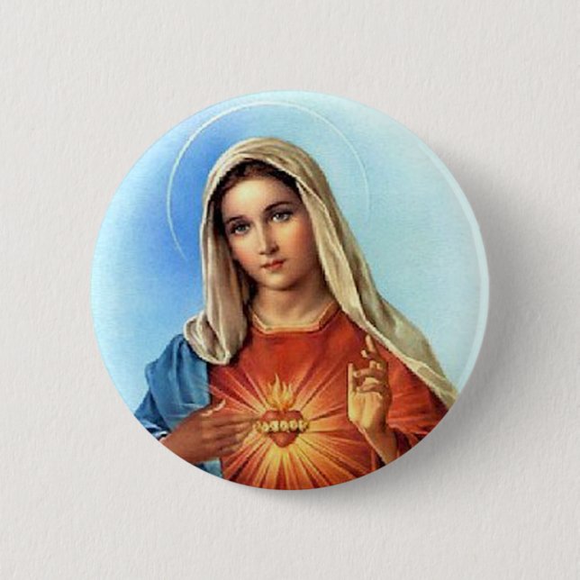 Immaculate Heart Mary 6 Cm Round Badge (Front)