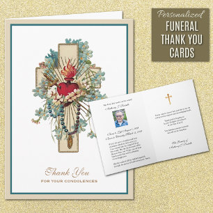 Immaculate Heart Mary Catholic Sympathy Thank You Card