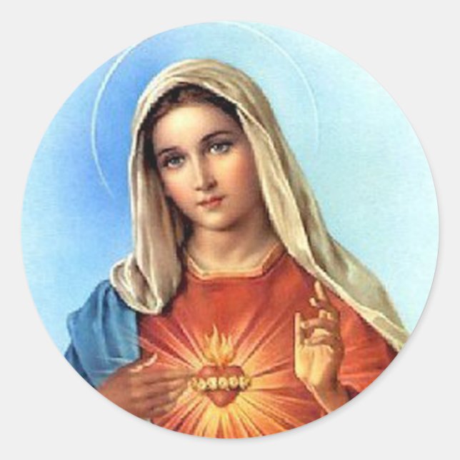 Immaculate Heart Mary Classic Round Sticker (Front)
