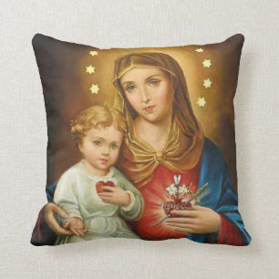 Immaculate Heart Mary with Baby Jesus Cushion