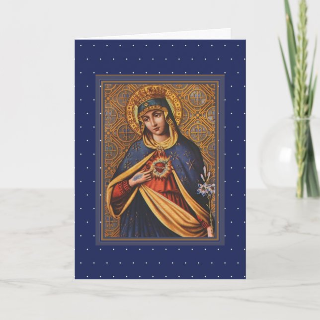 Immaculate Heart of Blessed Virgin Mary Catholic Card (Front)