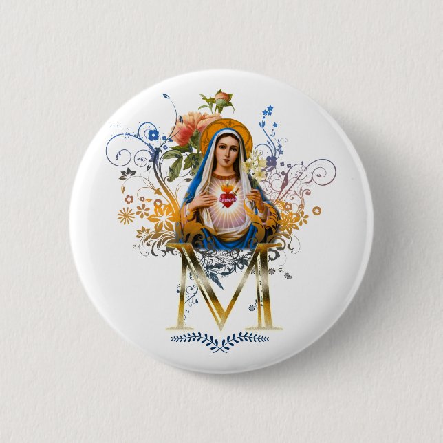 Immaculate Heart of Mary 6 Cm Round Badge (Front)
