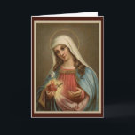 Immaculate Heart of Mary Birthday w/sword lilies Card<br><div class="desc">Beautiful vintage image of the Immaculate Heart of Mary
Her heart is surrounded with lilies and pierced with a sword.</div>
