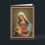 Immaculate Heart of Mary Birthday w/sword lilies Card<br><div class="desc">Beautiful vintage image of the Immaculate Heart of Mary
Her heart is surrounded with lilies and pierced with a sword.</div>