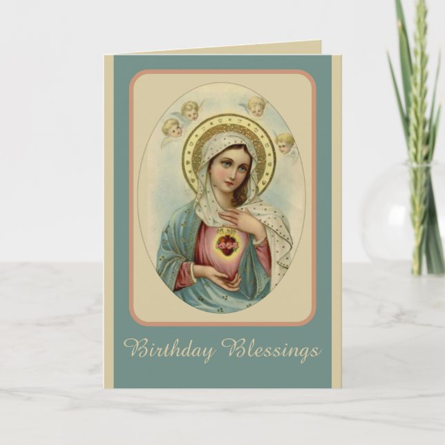 Immaculate Heart of Mary Blessed Virgin Mary Card (Front)