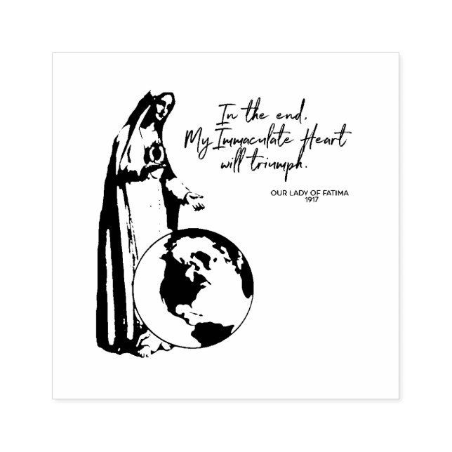 Immaculate Heart of Mary Fatima Mother Rubber Stamp (Imprint)