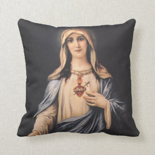 Immaculate Heart of Mary Madonna Virgin Mother Cushion