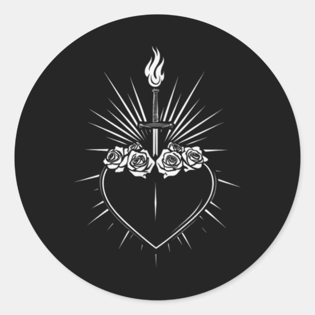 Immaculate Heart Of Mary Men Women Catholic Virgin Classic Round Sticker (Front)