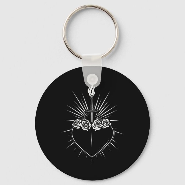 Immaculate Heart Of Mary Men Women Catholic Virgin Key Ring (Front)