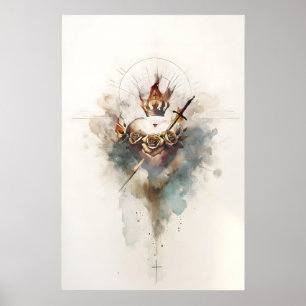 Immaculate Heart Of Mary Minimalist Watercolor Poster