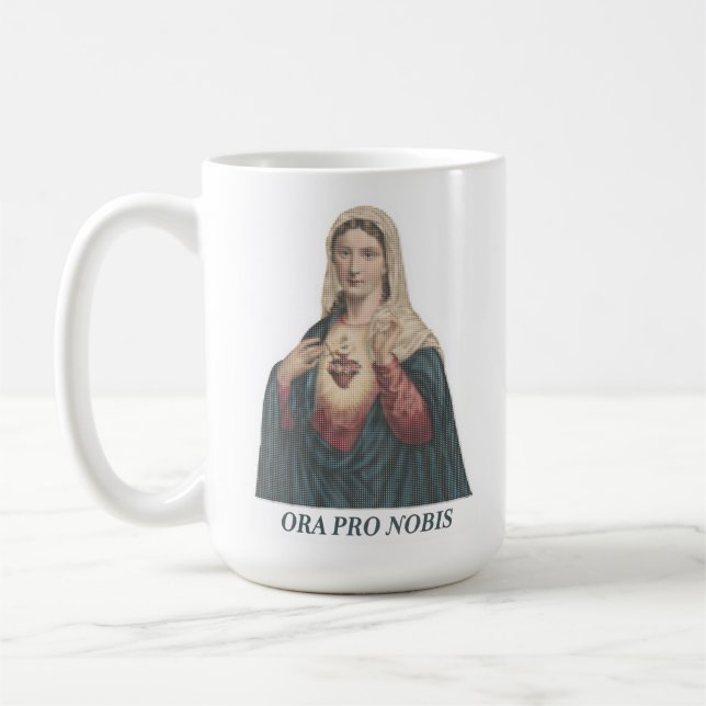 Immaculate Heart of Mary Ora Pro Nobis Icon Coffee Mug (Left)