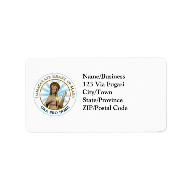 Immaculate Heart of Mary Ora Pro Nobis Label (Front)