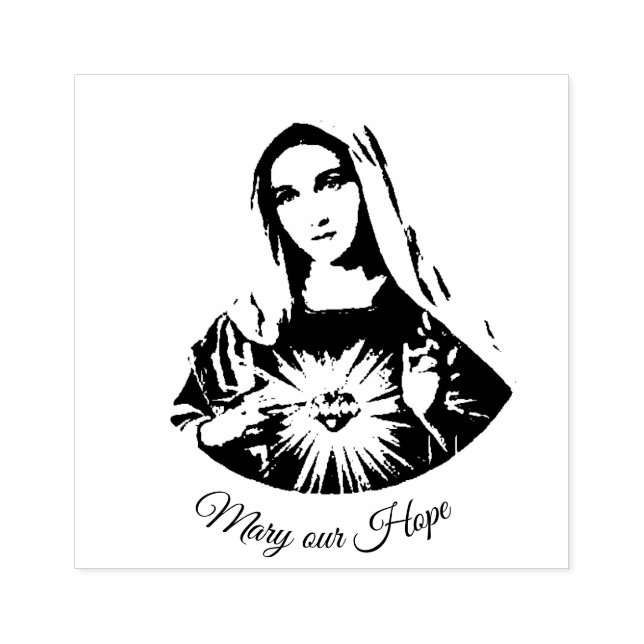 Immaculate Heart of Mary  our Hope Rubber Stamp (Imprint)