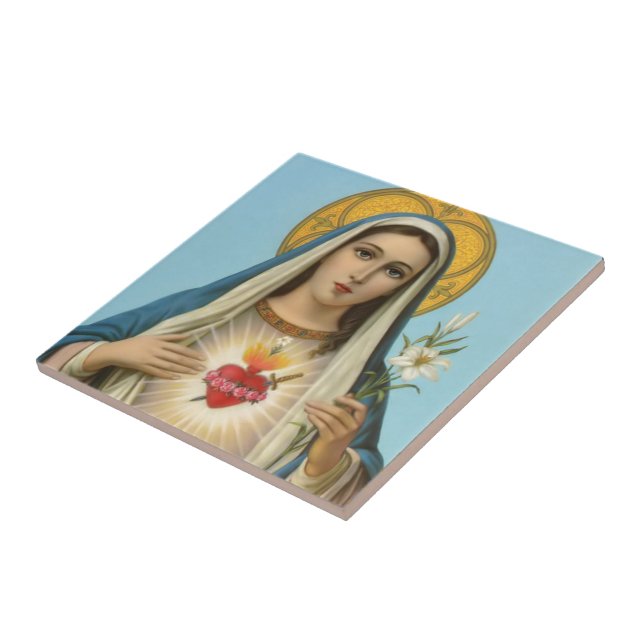 Immaculate Heart of Mary Our Lady religious image  Tile (Side)