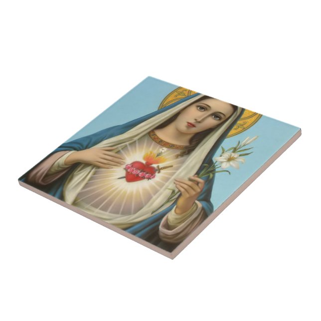 Immaculate Heart of Mary Our Lady religious image Tile (Side)