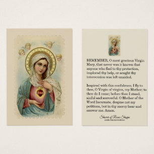 Immaculate Heart of Mary Sorrowful Holy Card