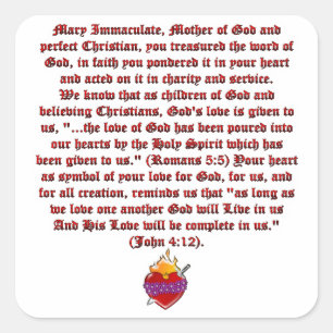 Immaculate Heart of Mary Square Sticker