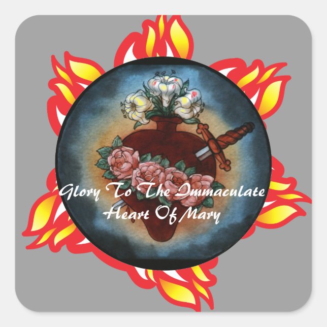 Immaculate Heart Of Mary Square Sticker (Front)
