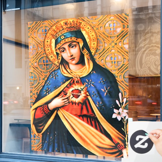Immaculate Heart of Mary Window Cling (Cafe Window)