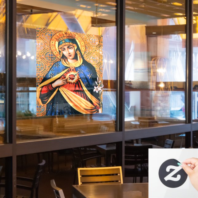 Immaculate Heart of Mary Window Cling (Restaurant Window)