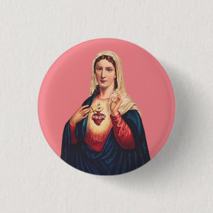Immaculate Heart of Virgin Mary 3 Cm Round Badge