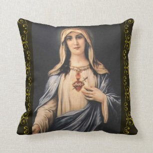 Immaculate Heart of Virgin Mary Catholic Cushion