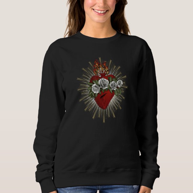 Immaculate Heart Of Virgin Mary Catholic Maria Sweatshirt (Front)