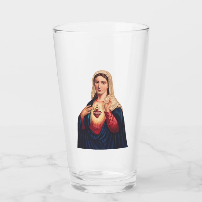 Immaculate Heart of Virgin Mary Glass (Front)