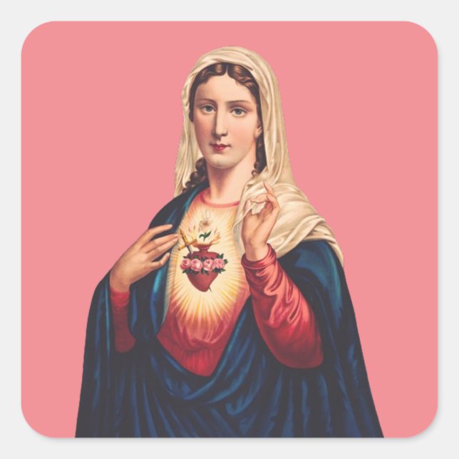 Immaculate Heart of Virgin Mary Square Sticker (Front)