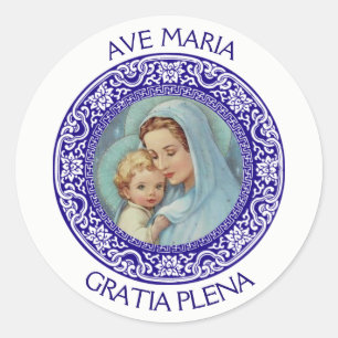 Immaculate Virgin Mary Baby Jesus Classic Round Sticker