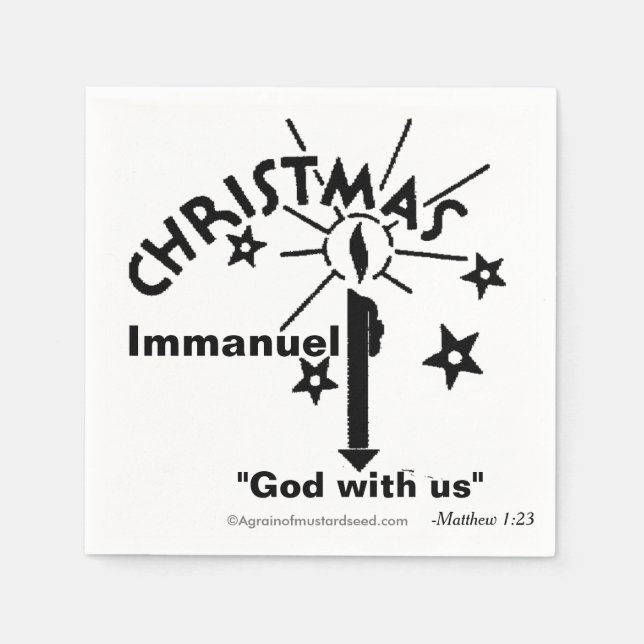 Immanuel God with us Christmas Napkin (Front)