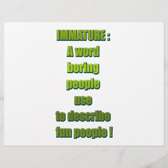 Immature funny text flyer (Front)