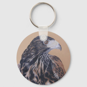 Immature Harris Hawk Key Ring