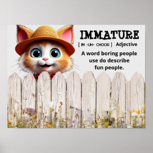 Immature How boring people describe fun people Poster
