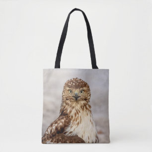 Immature Red-Tailed Hawk on the ground Tote Bag