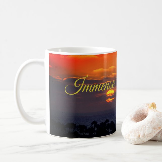 Immense Gratitude Sunset Beach Inspired Coffee Mug (With Donut)