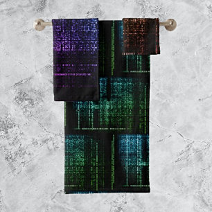  Immerse Yourself in Digital Dreams: Binary Bliss Bath Towel Set