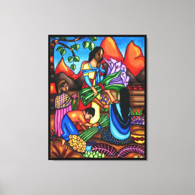 Immigrant Farmers Colorful Abstract Original art   Canvas Print (Front)