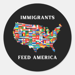 Immigrants Feed America Refugee Rights Liberal Ant Classic Round Sticker