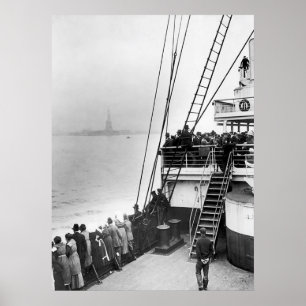 Immigrants Viewing The Statue of Liberty Photo Poster