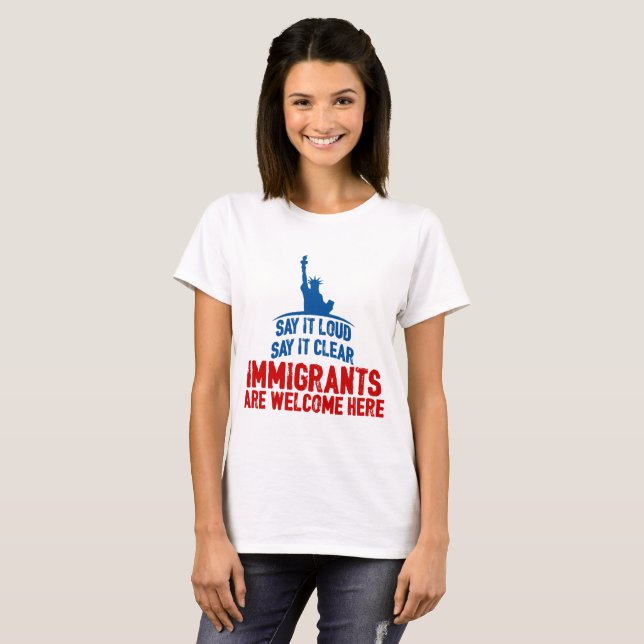 Immigrants Welcome Women’s Basic T-Shirt (Front Full)