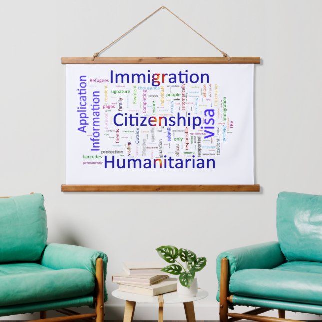 Immigration and Citizenship Related Text  Hanging Tapestry (Living Room)