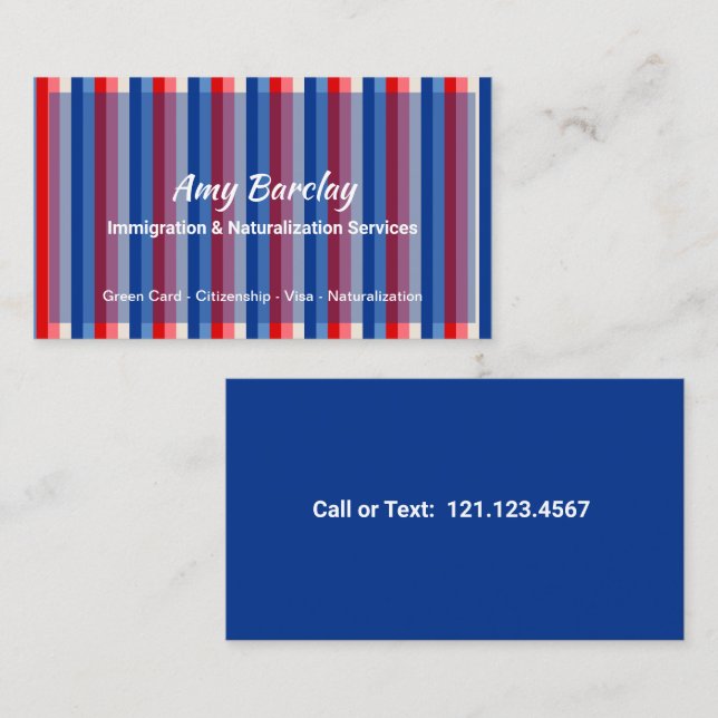 Immigration Citizenship Business Card (Front/Back)