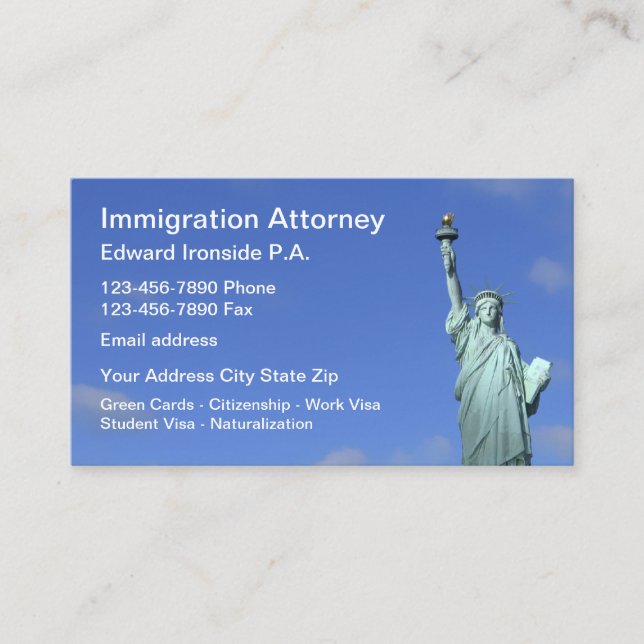 Immigration Law Attorney Business Card (Front)