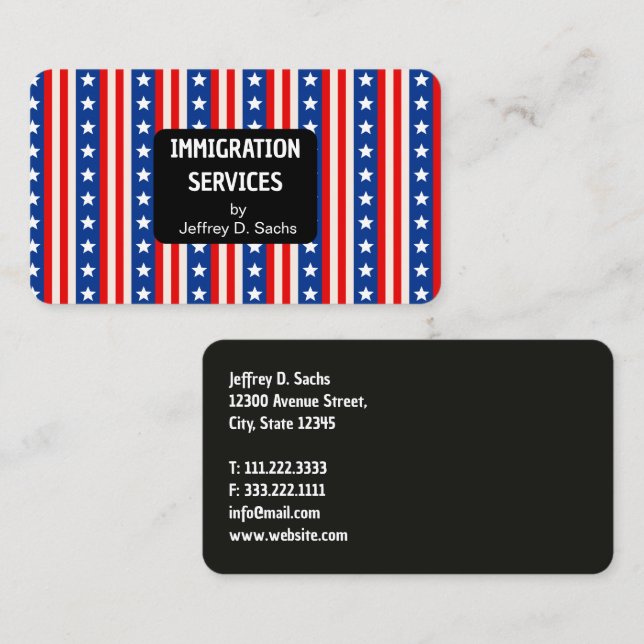 Immigration & Naturalisation Services Business Card (Front/Back)