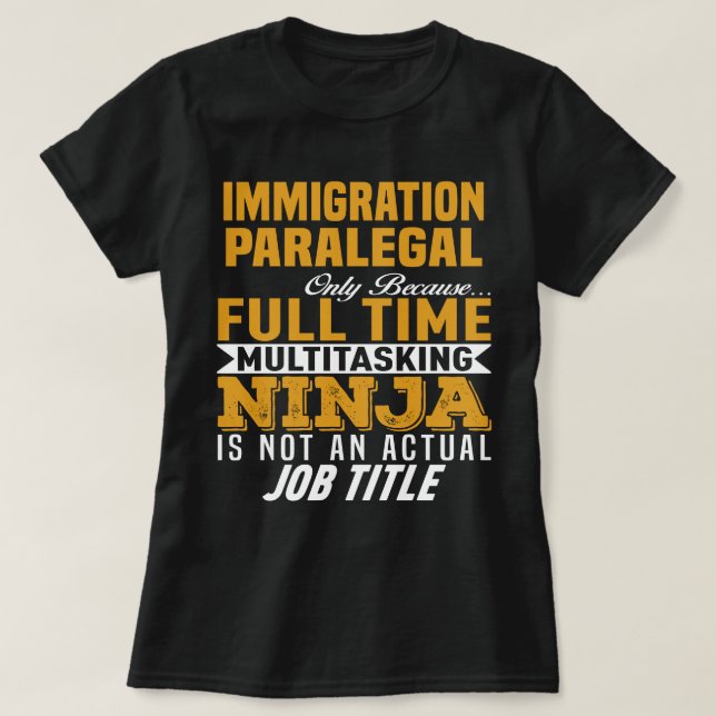 Immigration Paralegal T-Shirt (Design Front)
